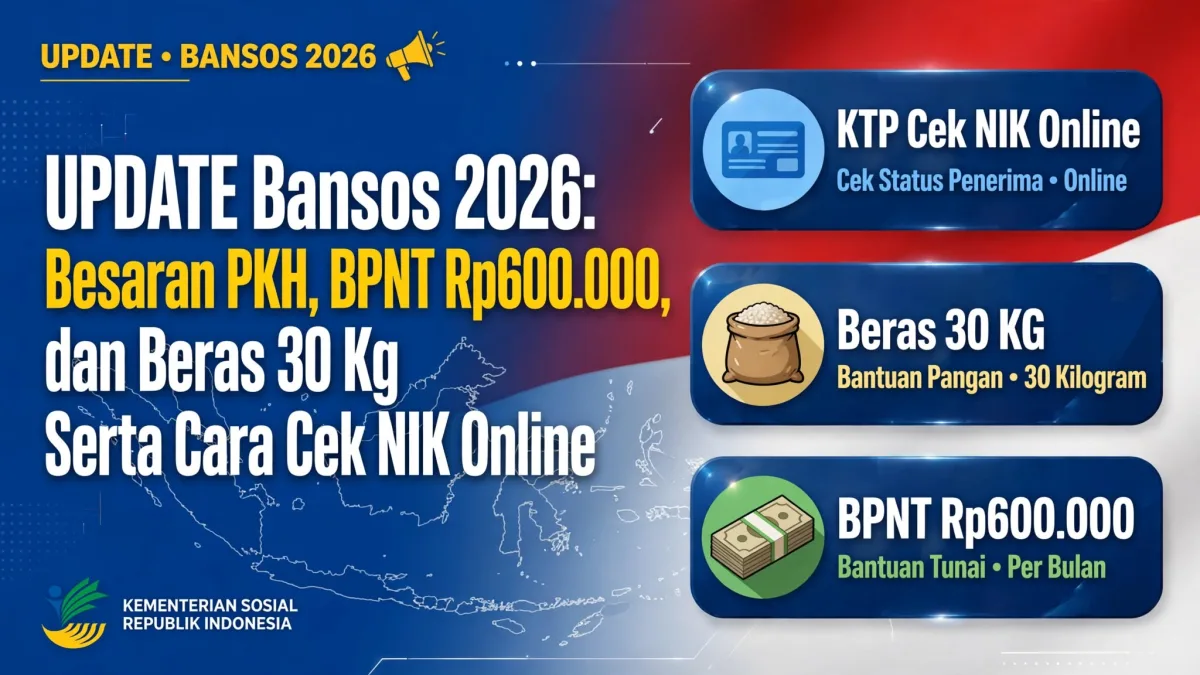 UPDATE Bansos 2026: Besaran PKH, BPNT Rp600.000, dan Beras 30 Kg Serta Cara Cek NIK Online