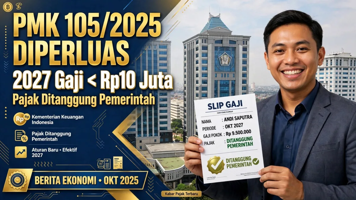 PMK 105/2025 Diperluas: Tahun 2027 Semua Pekerja Gaji < Rp10 Juta Ditanggung Pajaknya